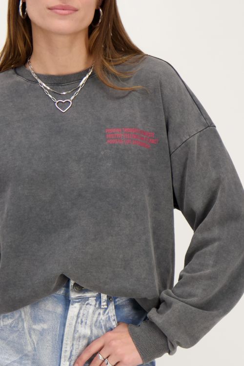 Donkergrijze sweater the journey