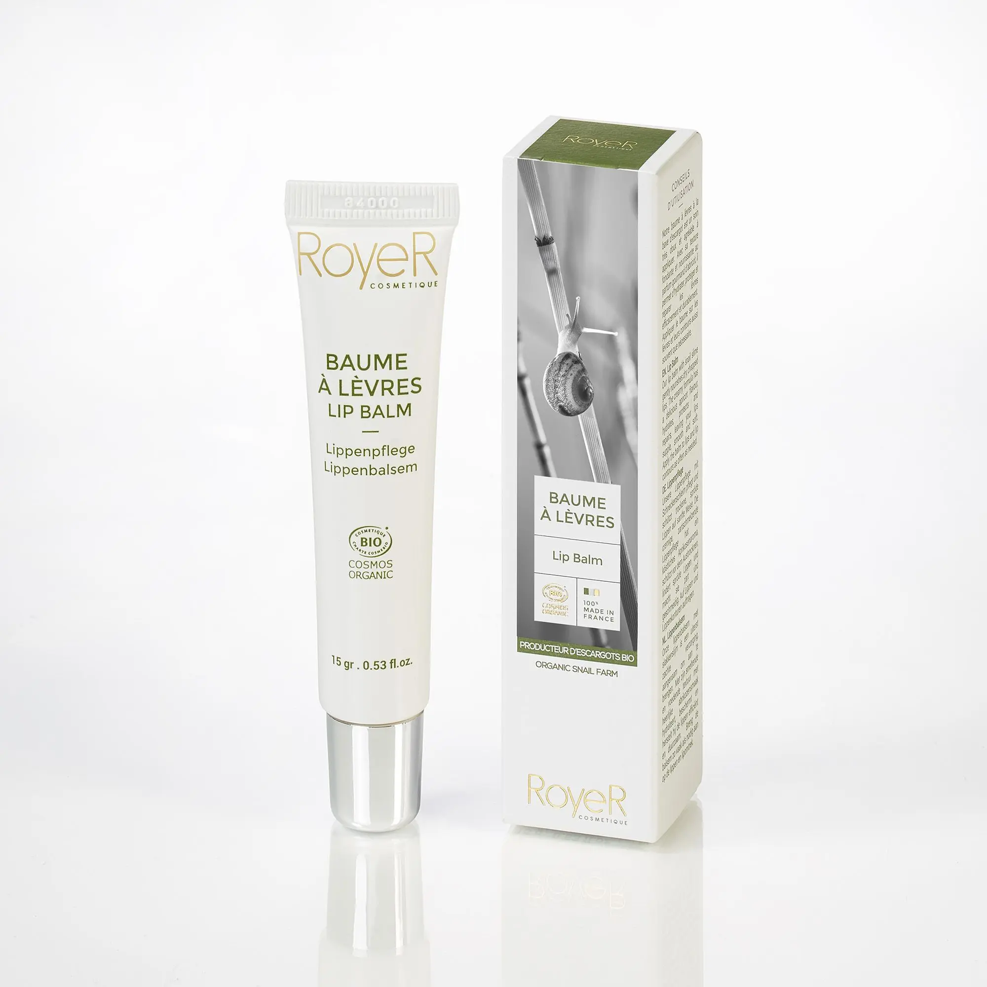 Royer Cosmétiques - Baume à Lèvres Bave d'Escargot BIO- Contour des yeux et lèvres