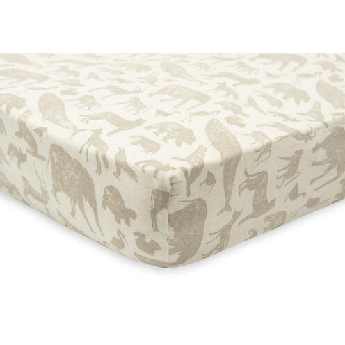 Drap-housse Jersey 60x120 cm Animals Nougat - JOLLEIN