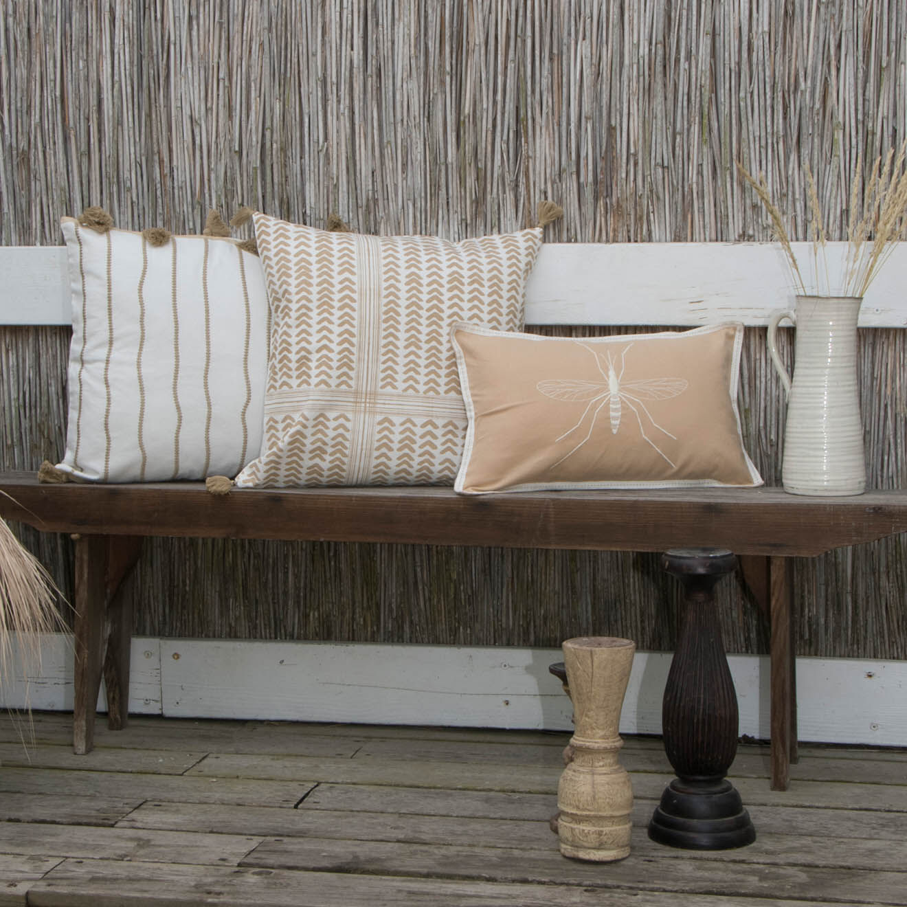 Febronie Housse de coussin Mosquito sable - 50x30 cm