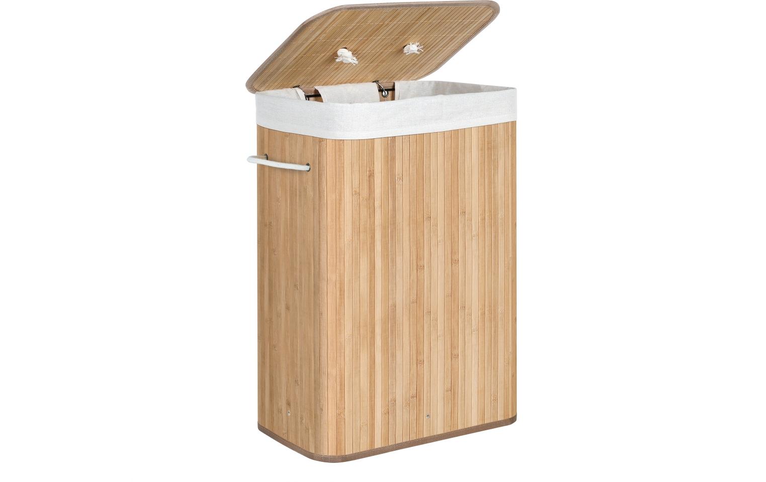 Wäschesammler für trockene Wäsche 72 l, BraunWäschekorb aus Naturmaterial