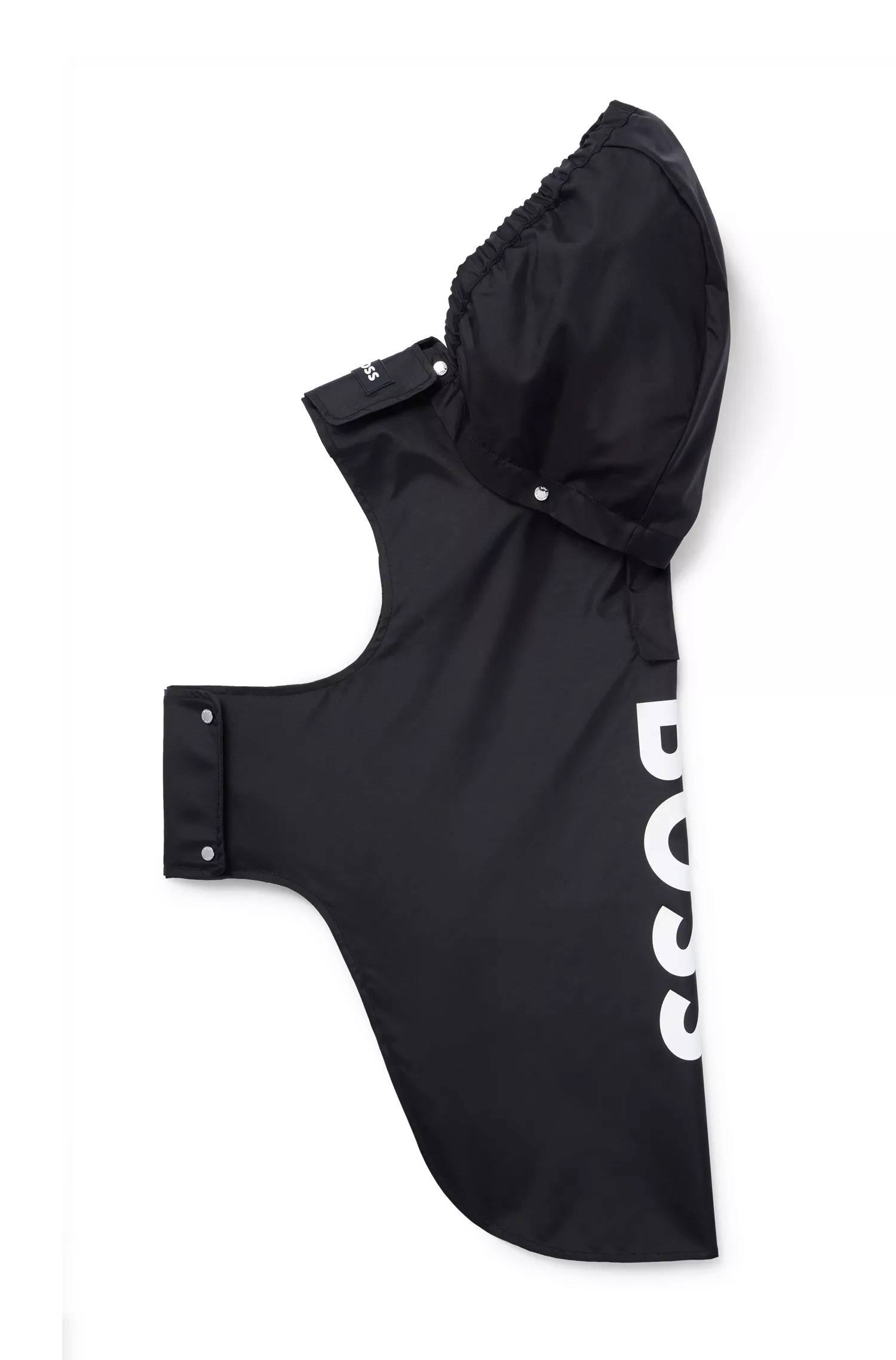 Capa de chuva BOSS Black-Dog em tecido impermeável com logotipo contrastante.