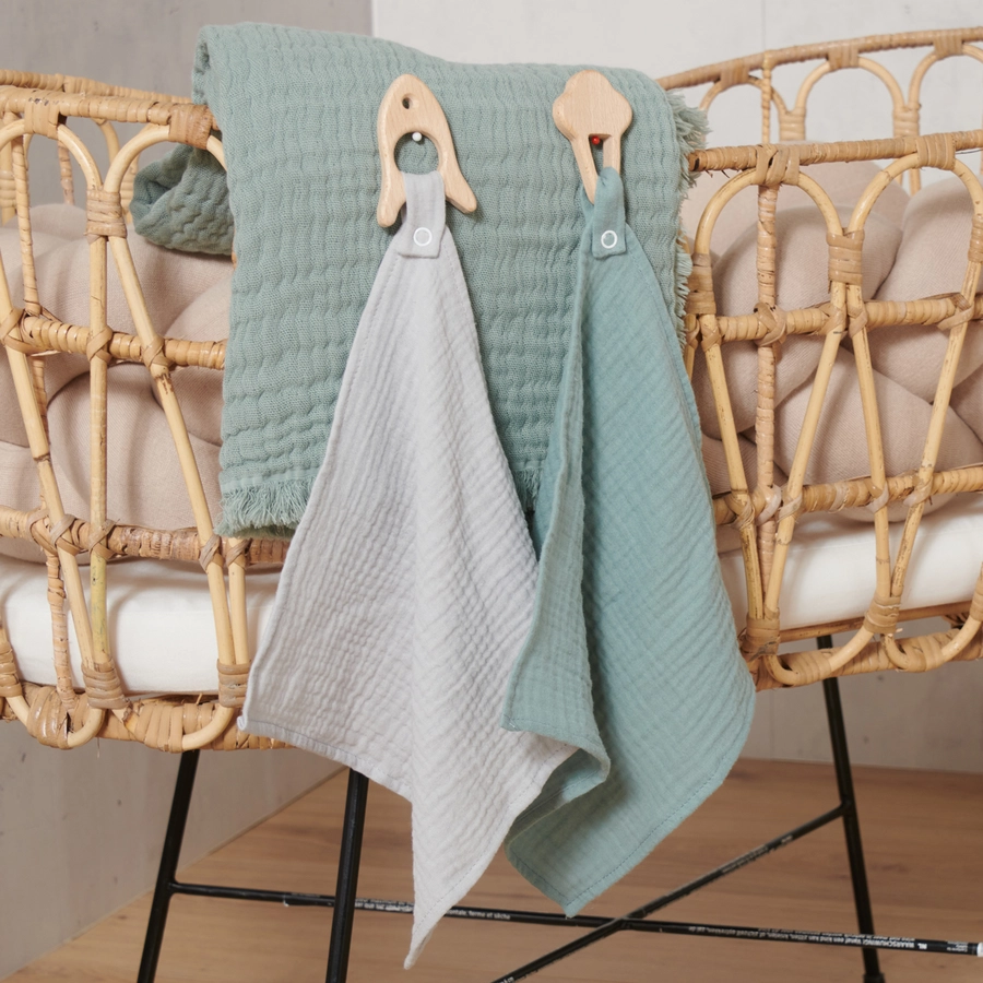 Nordic Coast Company Kuscheltuch Musselin Rakete Grau