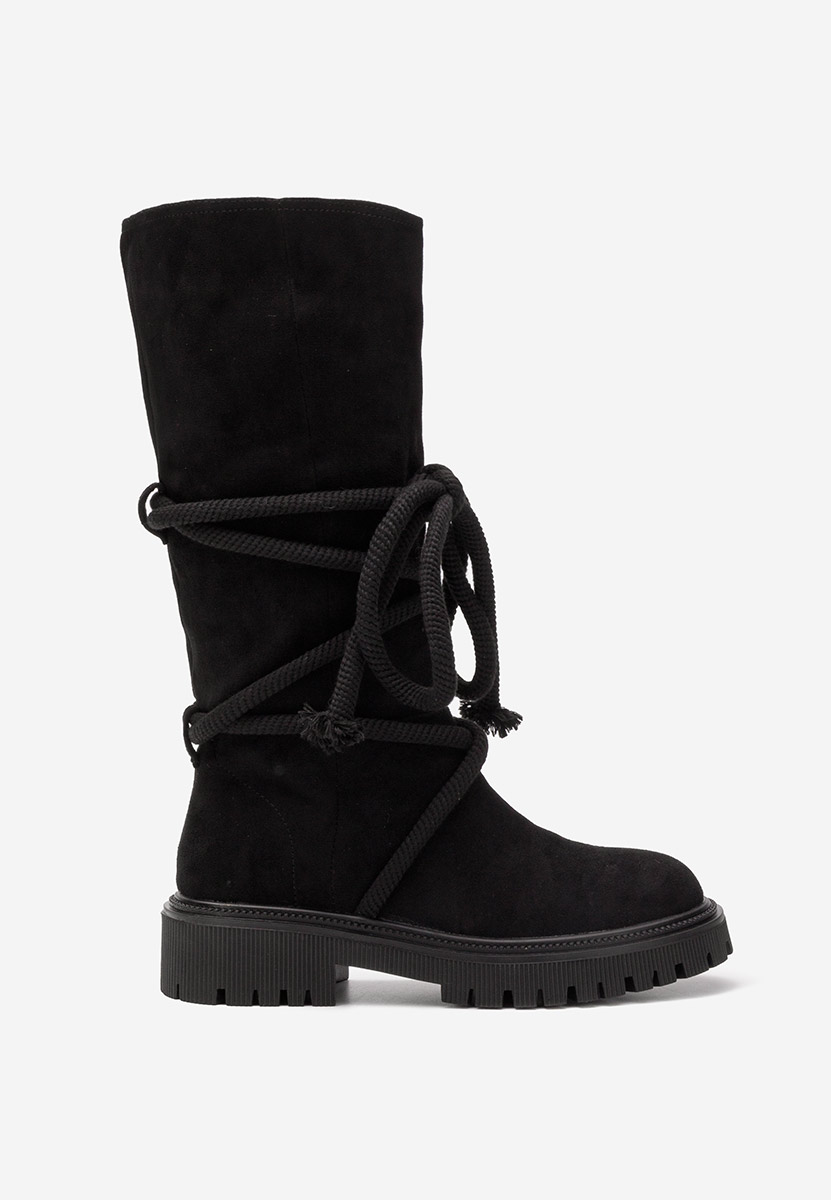 Bottes plates femme noires Iekna
