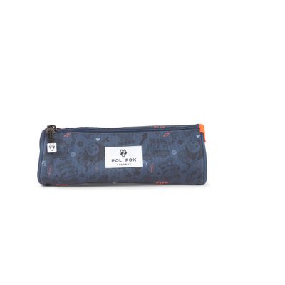 Trousse ronde Robot - 1 compartiment - bleu - Pol Fox