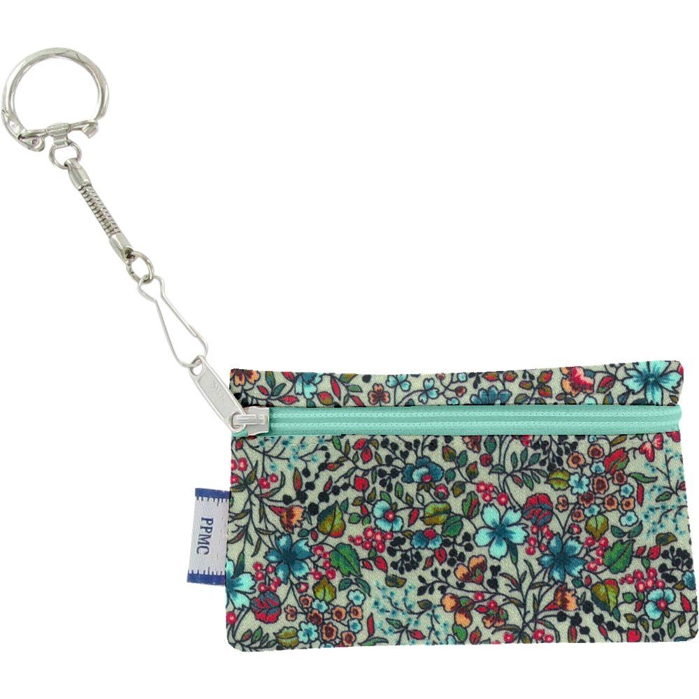 Pochette Porte-Clés Fleur Mentholé