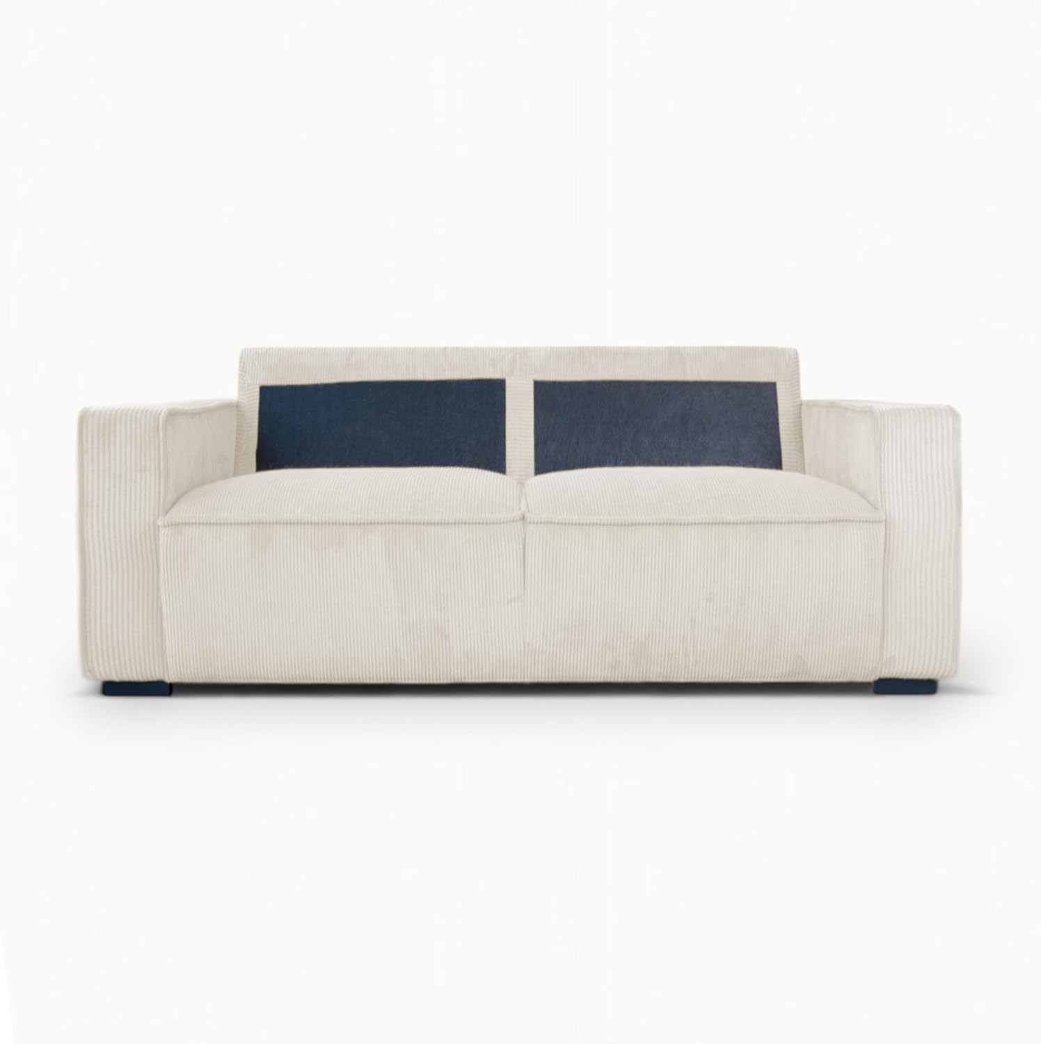FENIKS Sofa 2 Sitzer - 2er Couch - 178 x 95 x 84 cm - kleine Stoffcouch - modern - Cord Stoff Plüsch - Santino Weiß