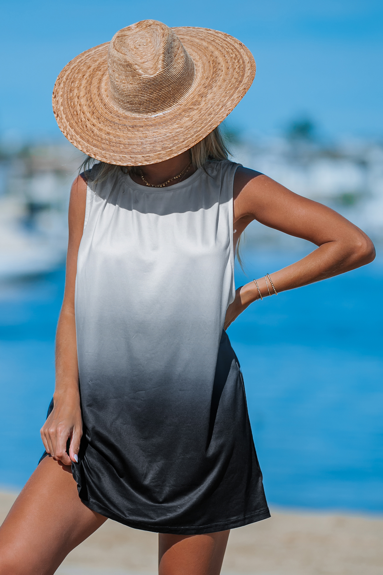 Robe cover up sans manches à dégradé
