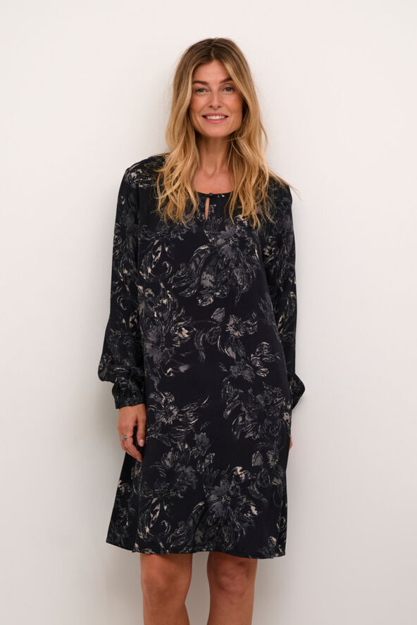 Cream CRLova Short Dress Black and white abstract flowe