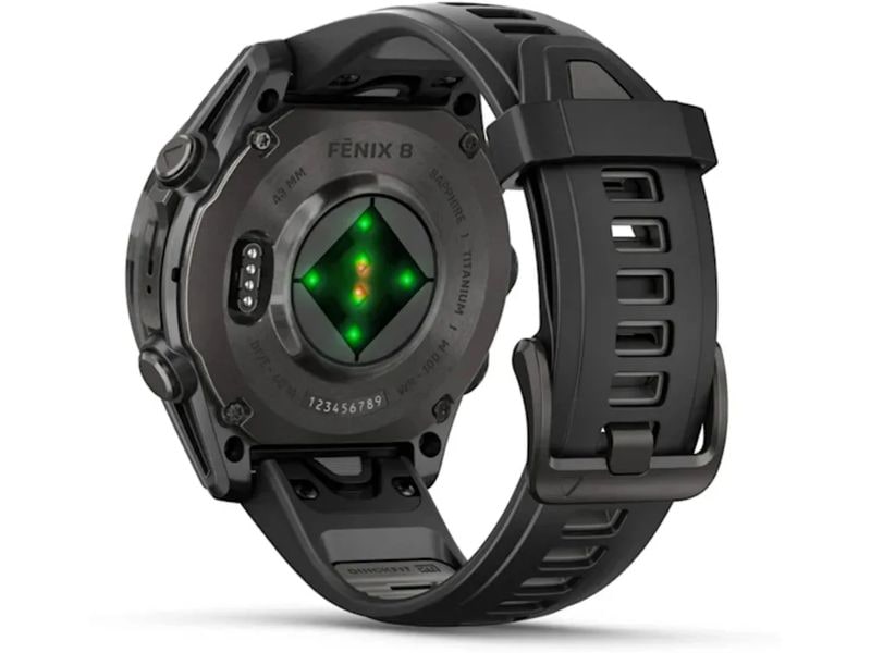 GARMIN Sportuhr Fenix 8 AMOLED Sapphire, 43 mm Dunkelgrau GPS-Sportuhr