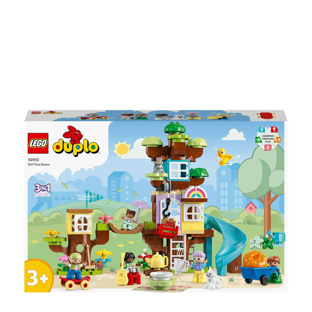3-in-1 Boomhut Peuterspeelgoed Stenen Set met Dieren Figuren 10993