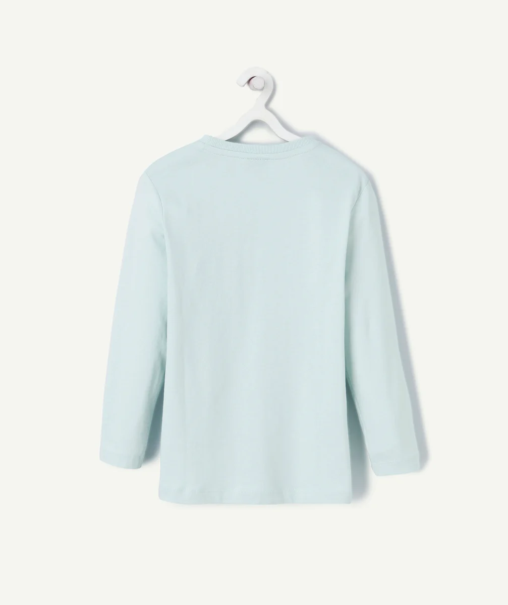 T-SHIRT MANCHES LONGUES GARÇON EN COTON BIO VERT CLAIR THÈME NY