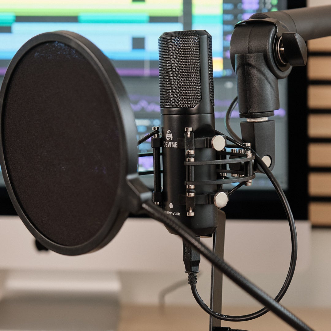Devine RX-5A studio monitoren (set van 2) + Devine M-Mic PRO USB BK