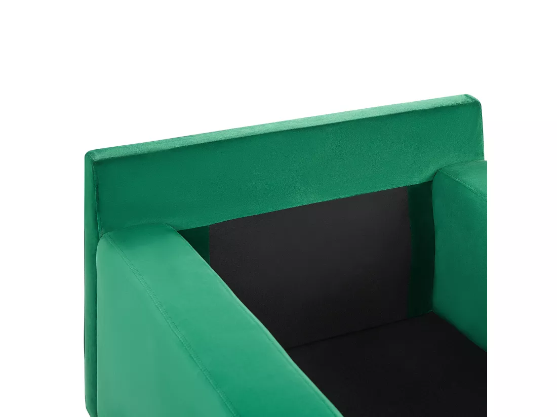 Chaise longue en velours vert GUERET