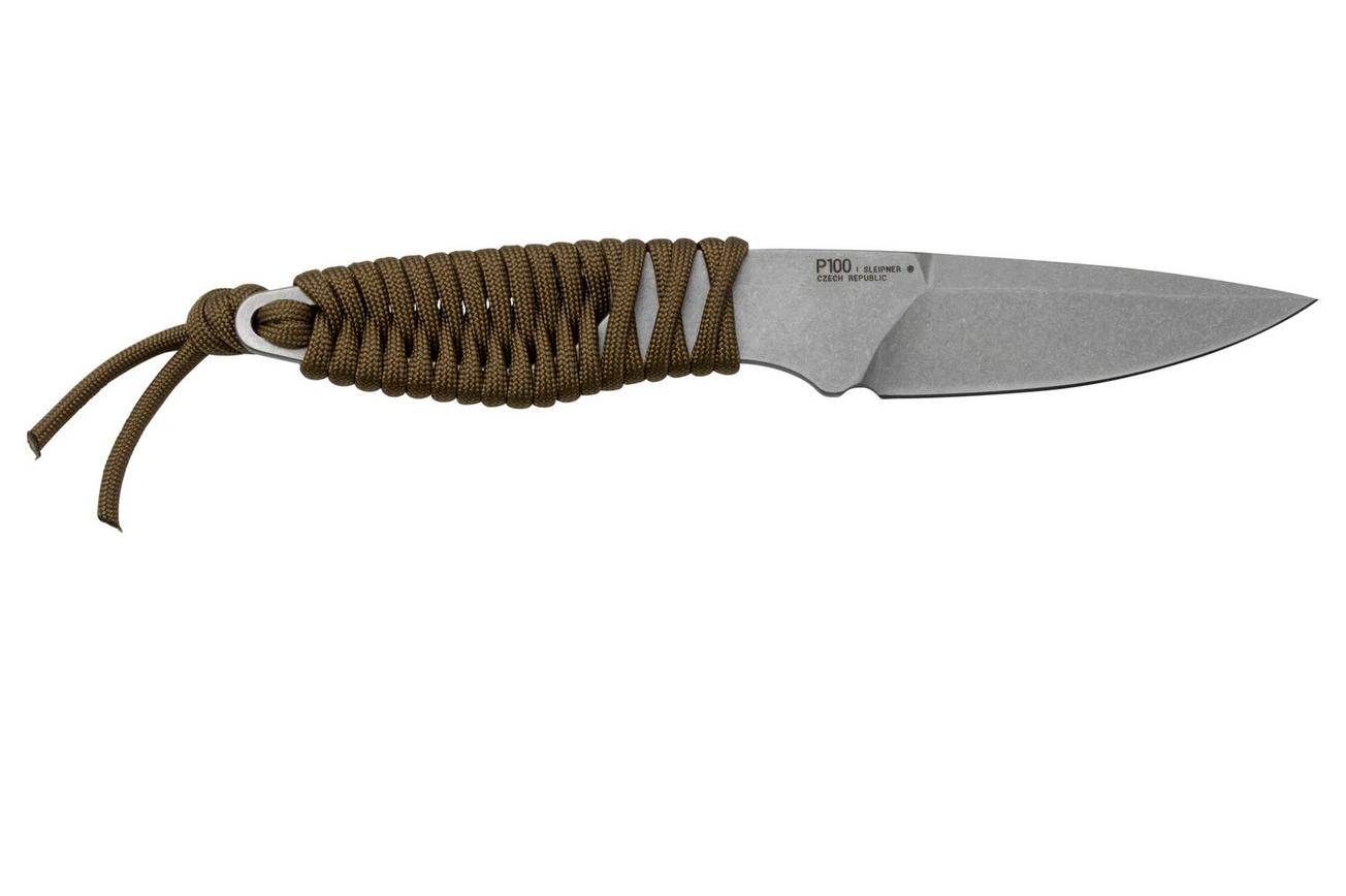ANV Knives P100 Sleipner, Coyote Paracord, P100-005, Black Kydex Sheath, nekmes