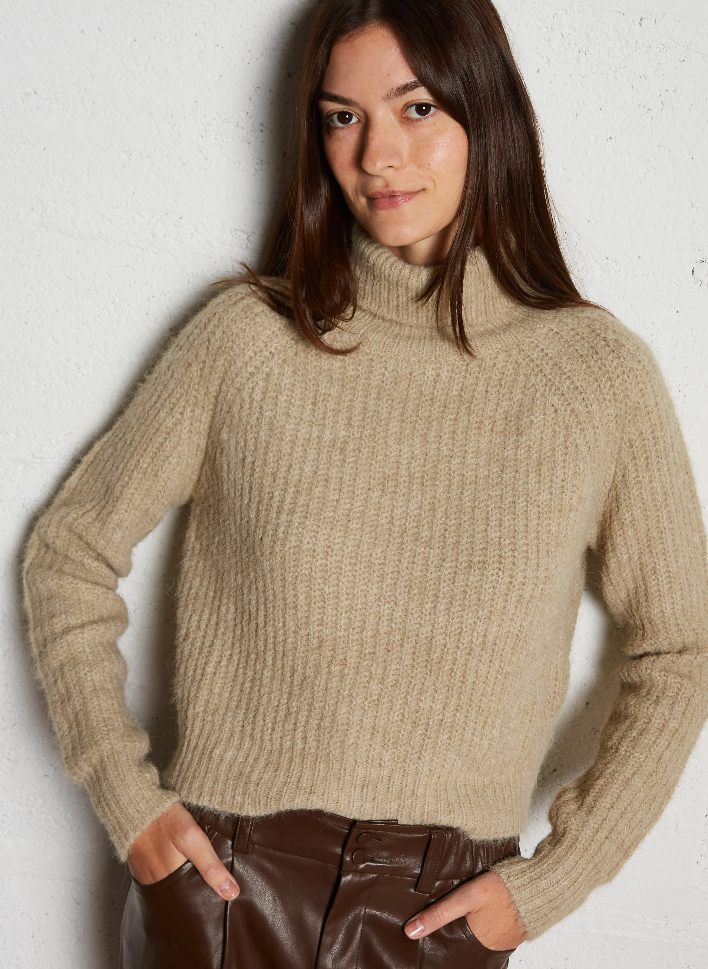 Pull col roulé | Vert