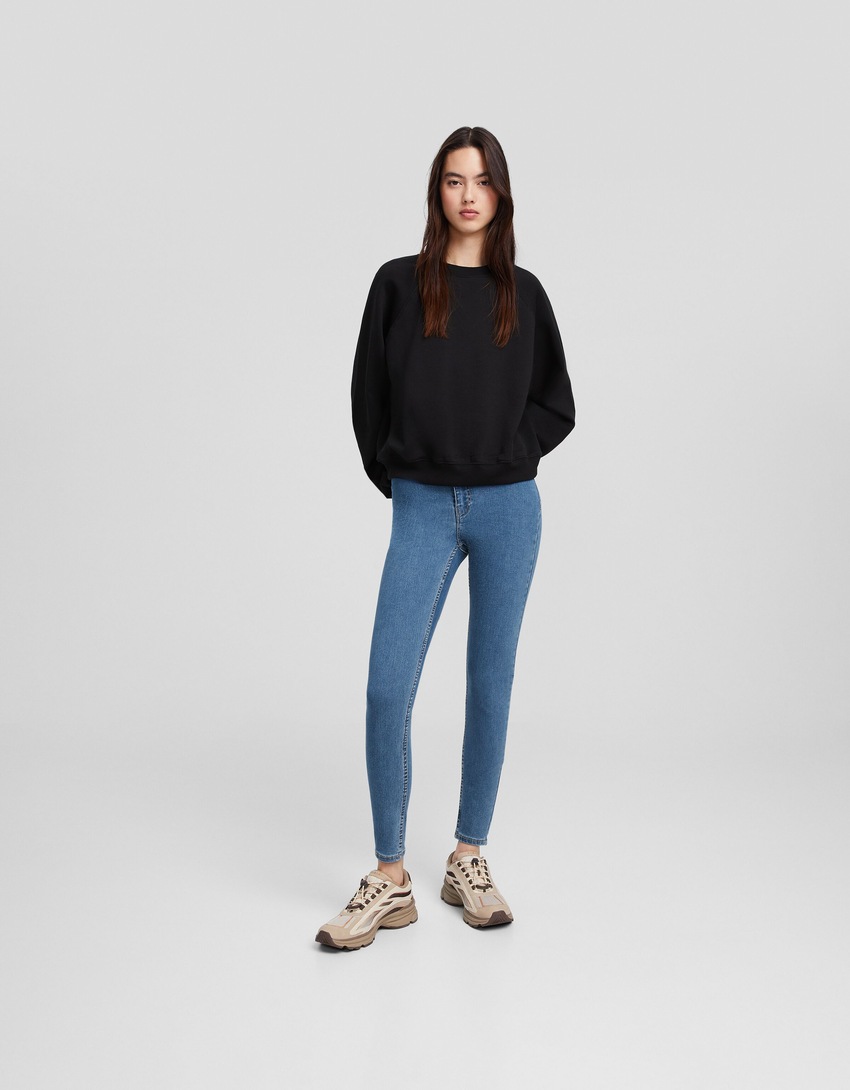 Calças legging jeans de cintura super alta