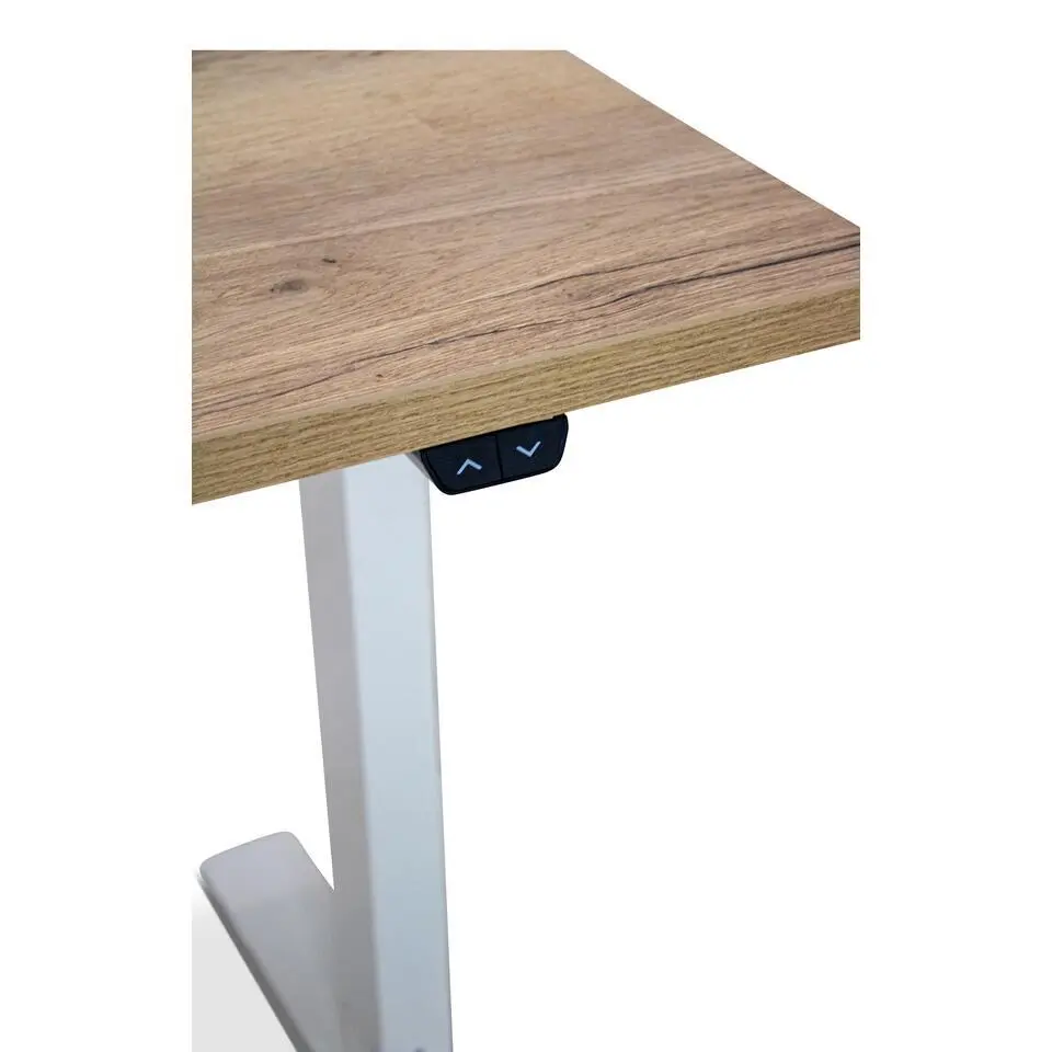 MRC EASY elektrisch ARBO zit-sta bureau - 140x80cm - wit - robuust eiken