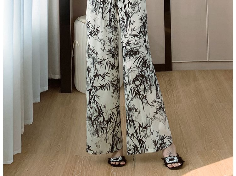 Yilda - Spaghettibandjes jumpsuit met wijde pijpen