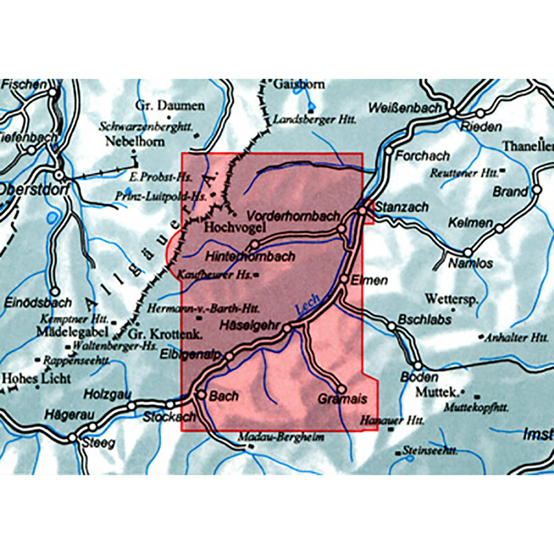 DAV AV-Karte 2/2 Allgäuer- Lechtaler Alpen Ost