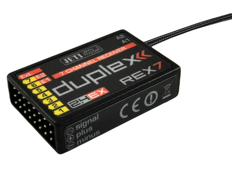 Jeti Empfänger Duplex REX 7 2.4 GHz EX, 200 mm Antennen Telemetrie-fähiger 7 Kanal Empfänger kompatibel mit Duplex 2.4 GHz EX und EX-Bus Protokoll