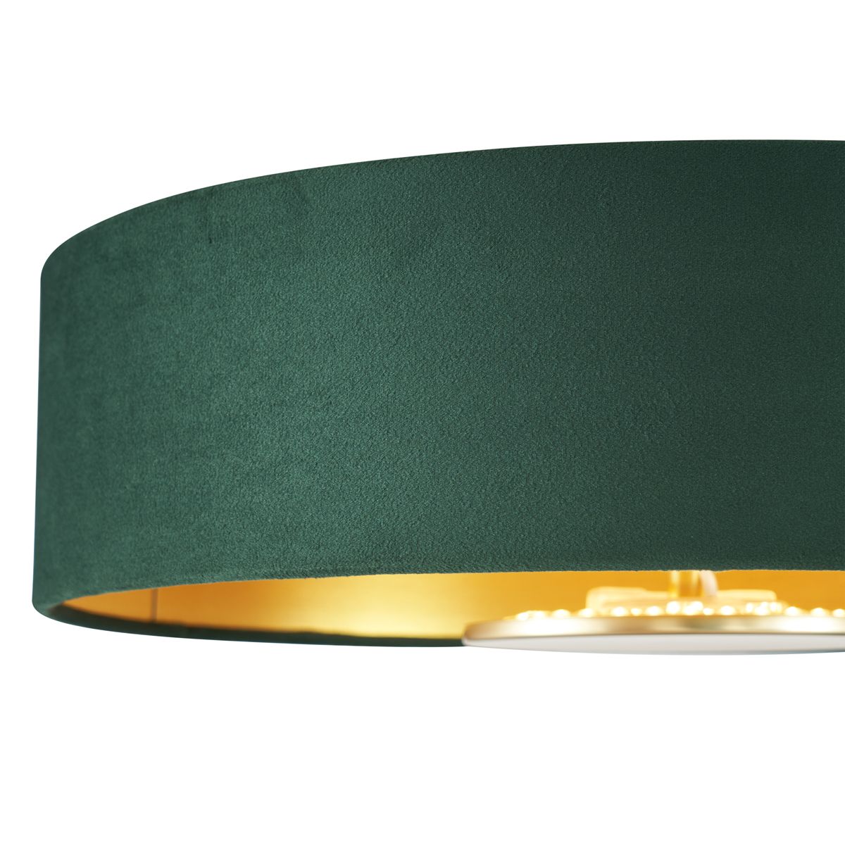 Moderne plafondlamp groen velours incl. LED 3-staps dimbaar - Bredow