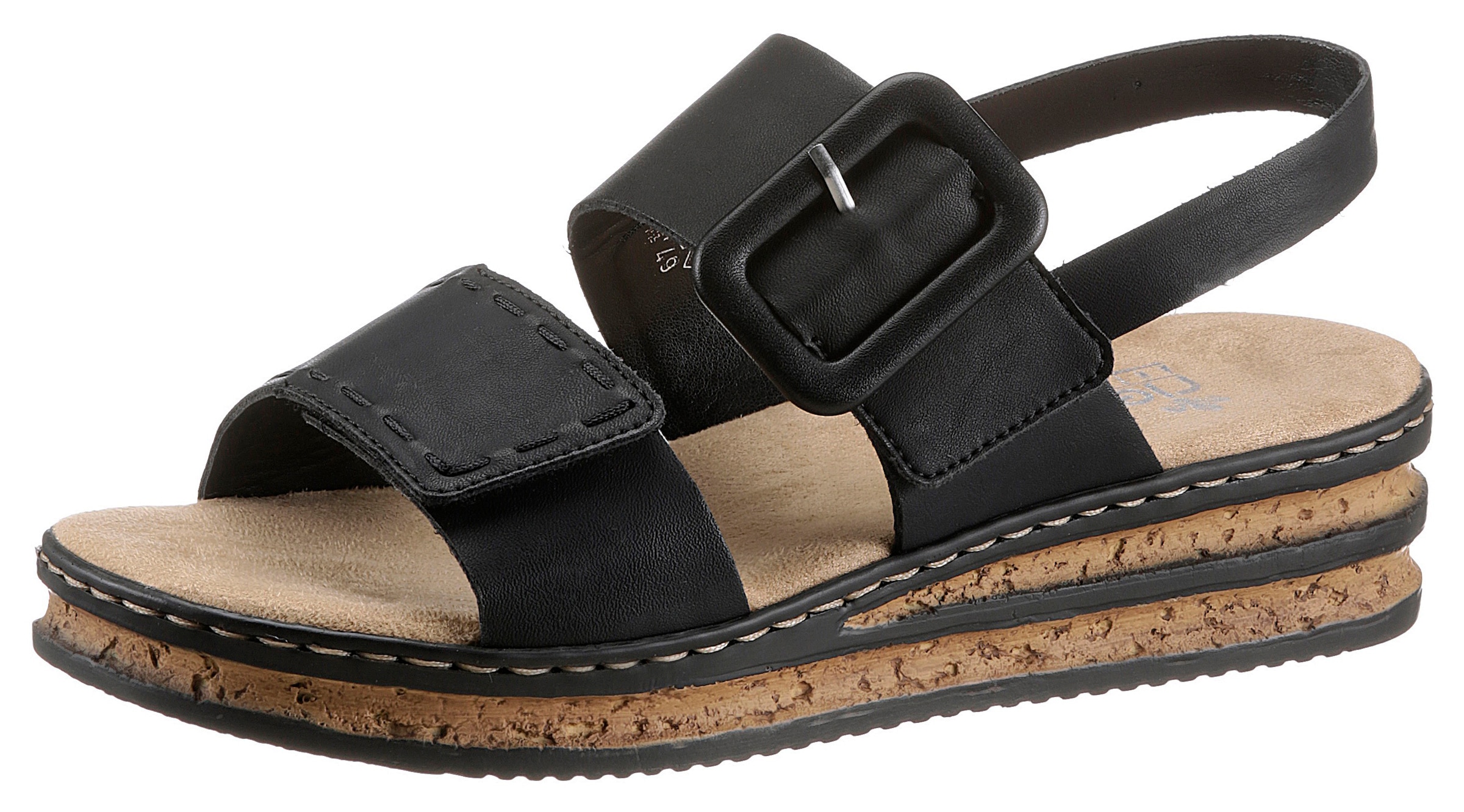 Rieker Keilsandalette  , Sommerschuh, Sandale, Keilabsatz, mit modischer Schmuckspange
