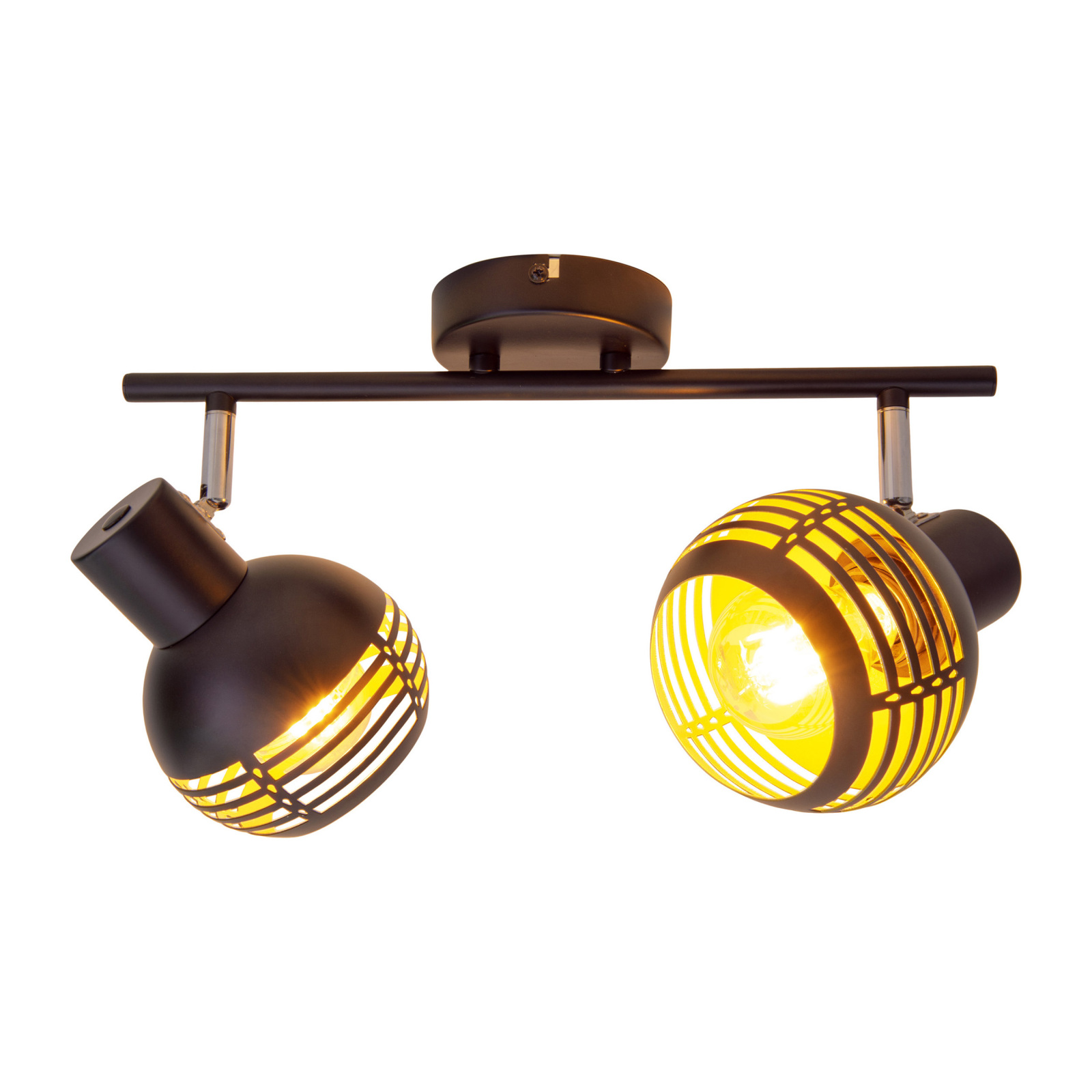 Deckenlampe - schwarz-goldfarben - 2-flammig