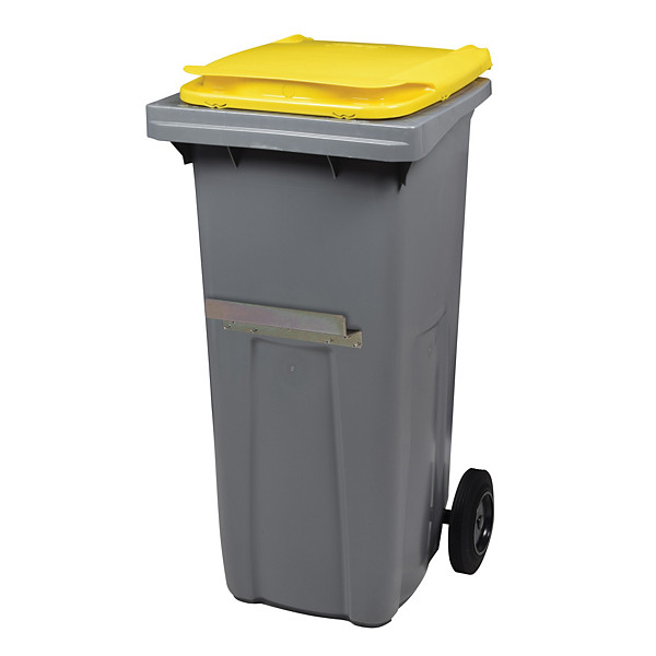 ROSSIGNOL Conteneur 2 roues korok - 240l - avec barre ventrale - gris / jaune