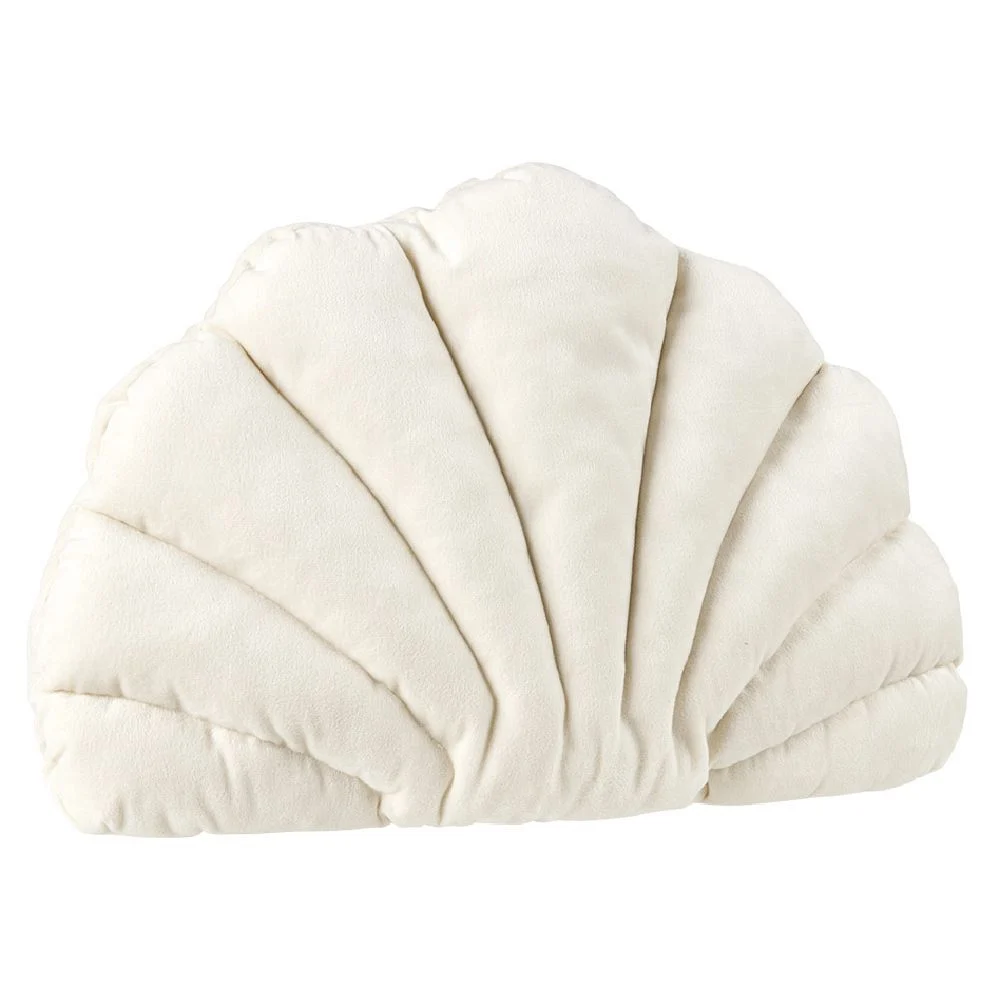 Coussin velours forme coquillage