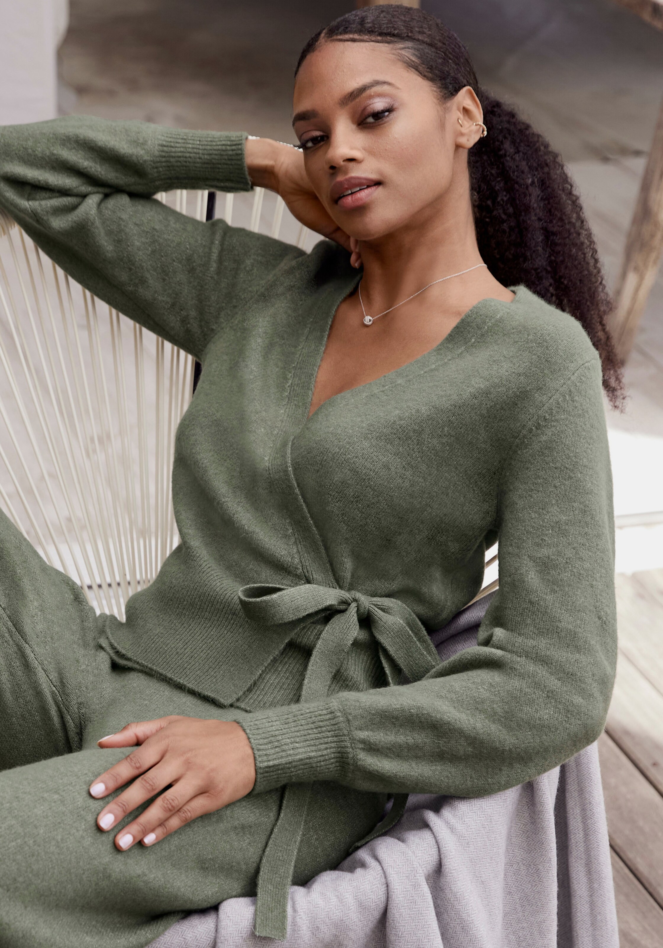 Wickelstrickjacke