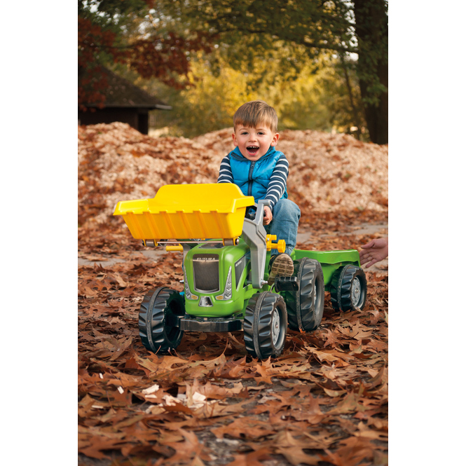 Trettraktor mit Anhänger und Frontlader - rollyKiddy Futura