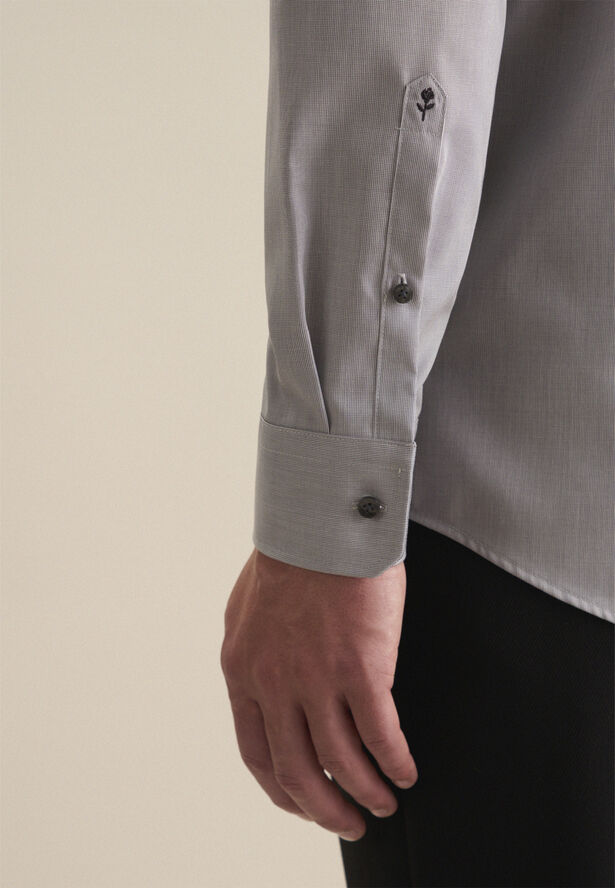 Seidensticker Business Shirt Regular Long sleeve Kent-Collar Uni Grey