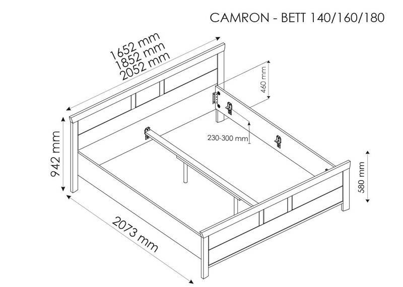 Hom´in Bett 180x200 CAMRON