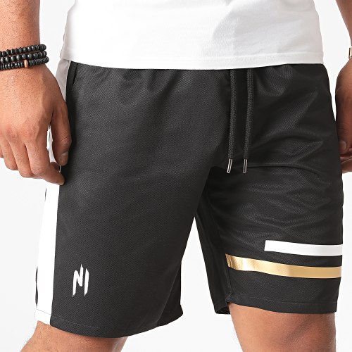 Short A Bande Shaft Noir Or