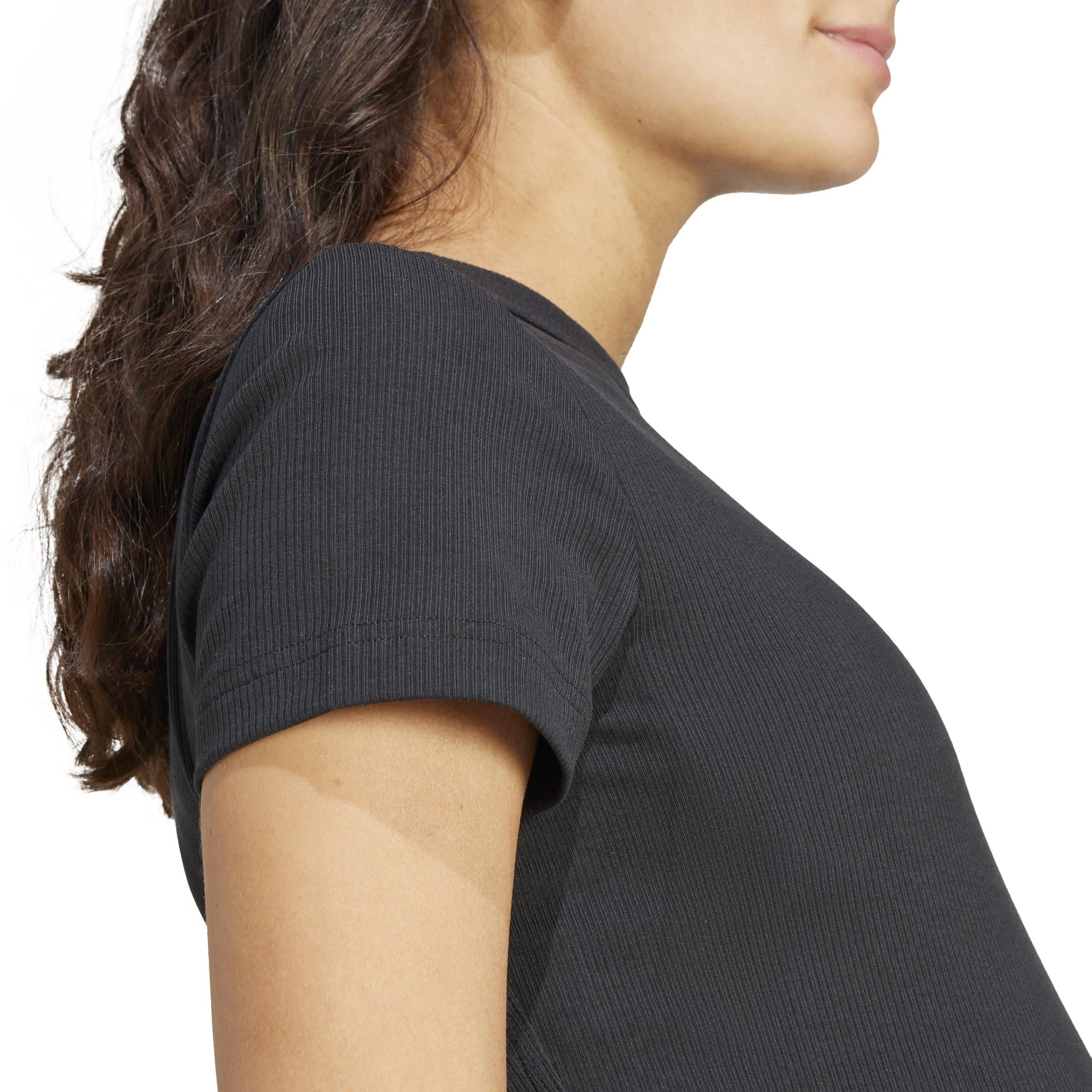 adidas Ribbed Fitted Maternity T Shirt Womens