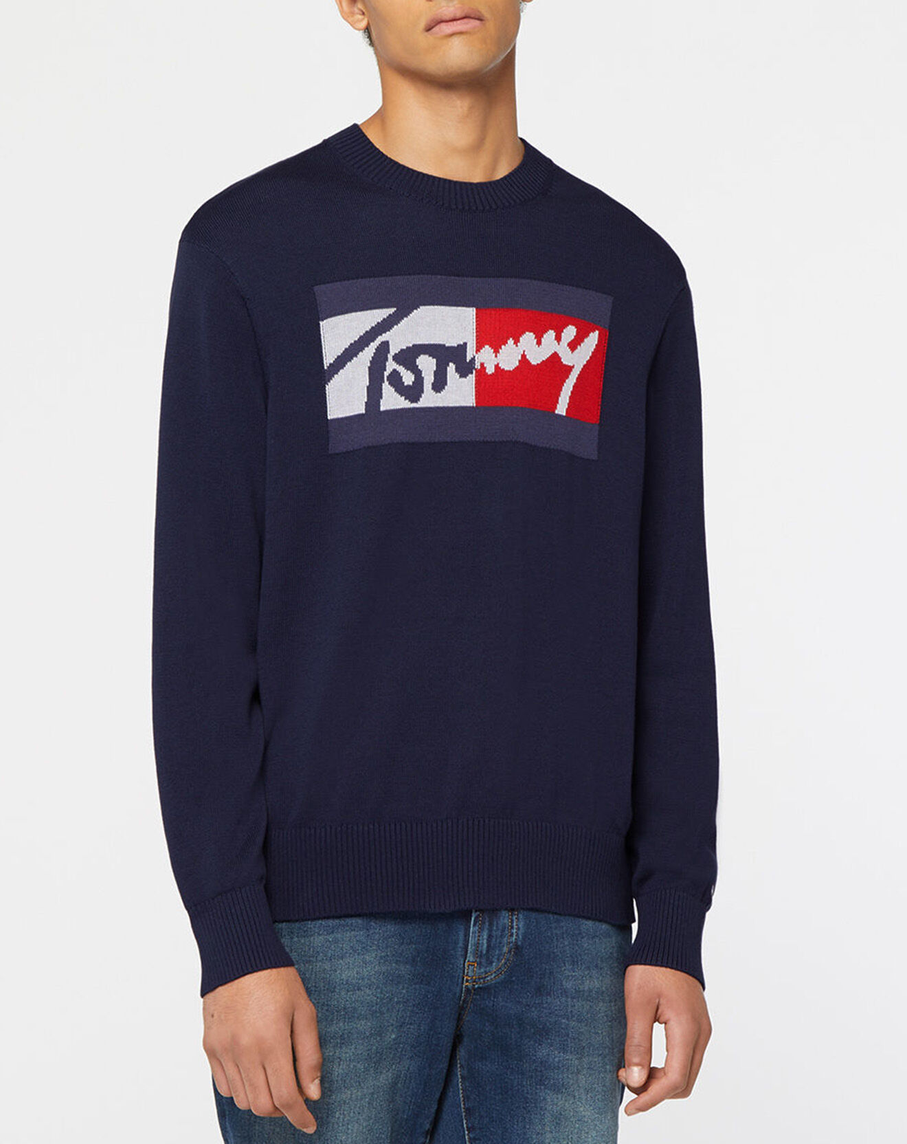 Tommy Jeans Pull Tommy Branded bleu marine