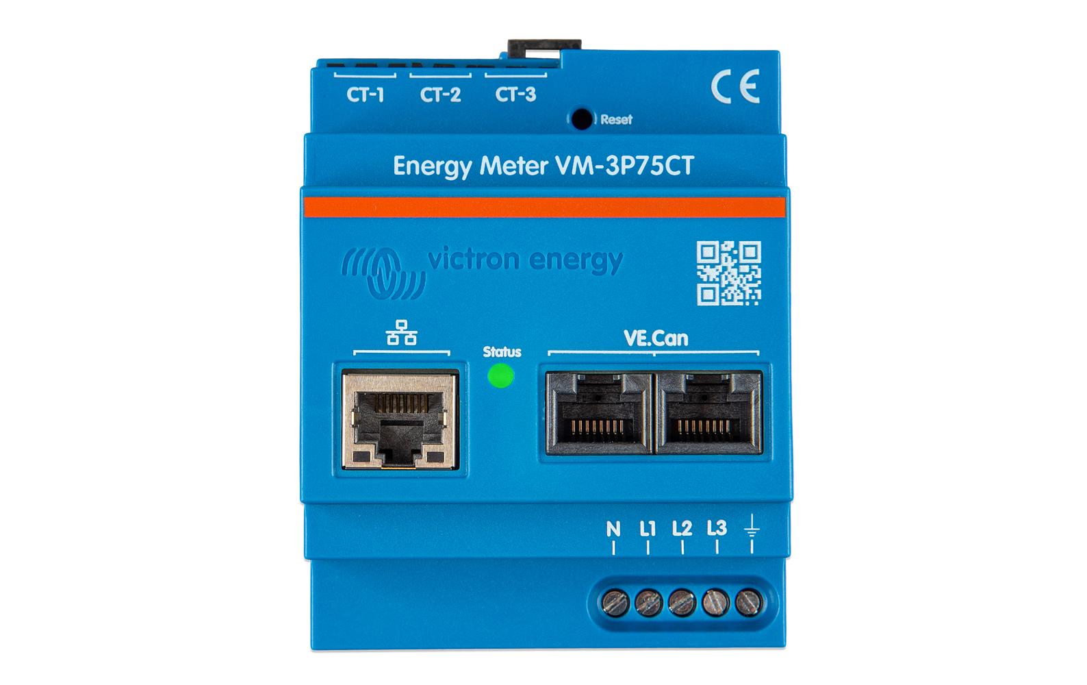 Energiemessgerät VM-3P75CT mit ansteckbaren Stromwandlern<br>Energiezähler VM-3P75CT