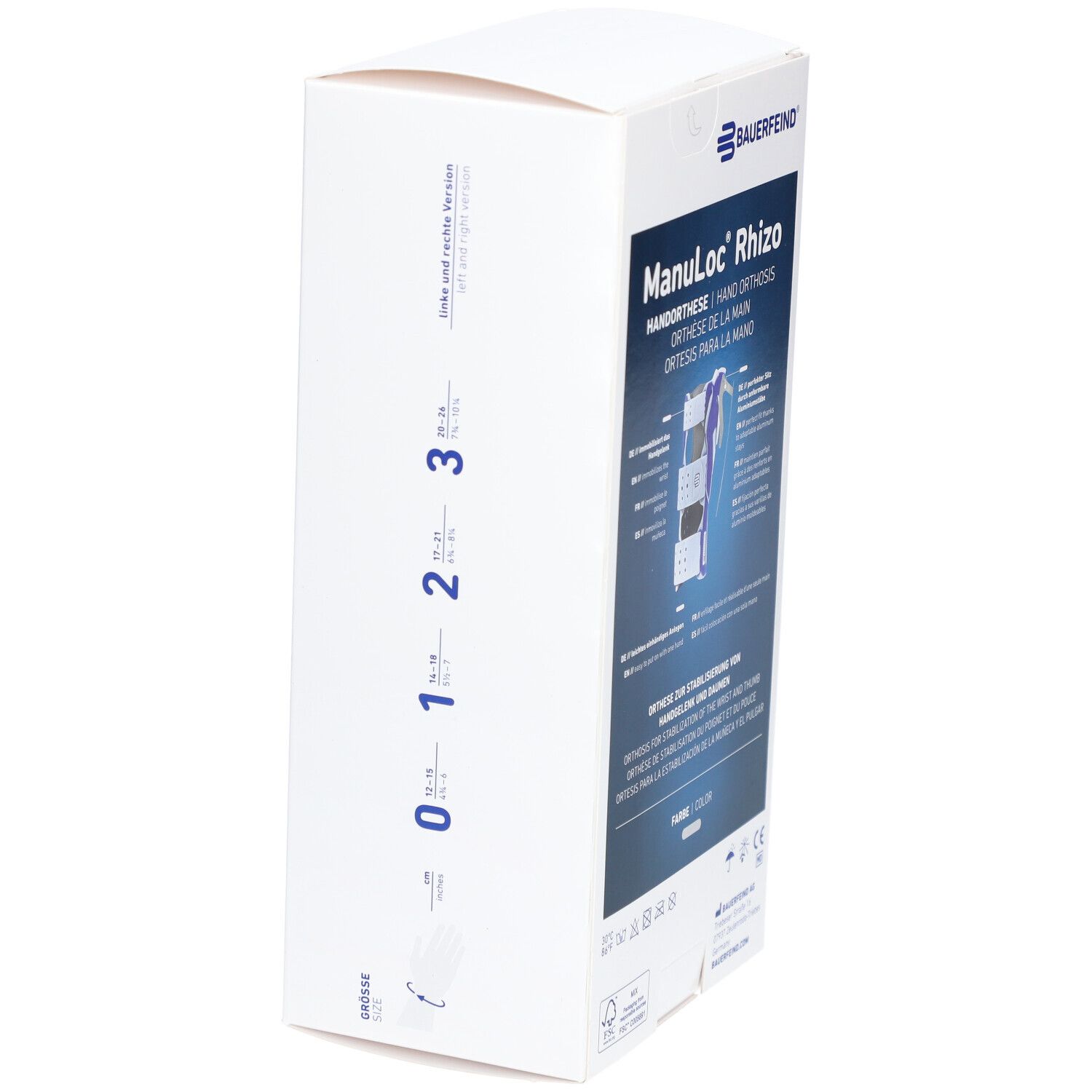 BAUERFEIND Manuloc® Rhizo Orthese Handgelenk-Daumen Stabilisator Größe 1 rechts