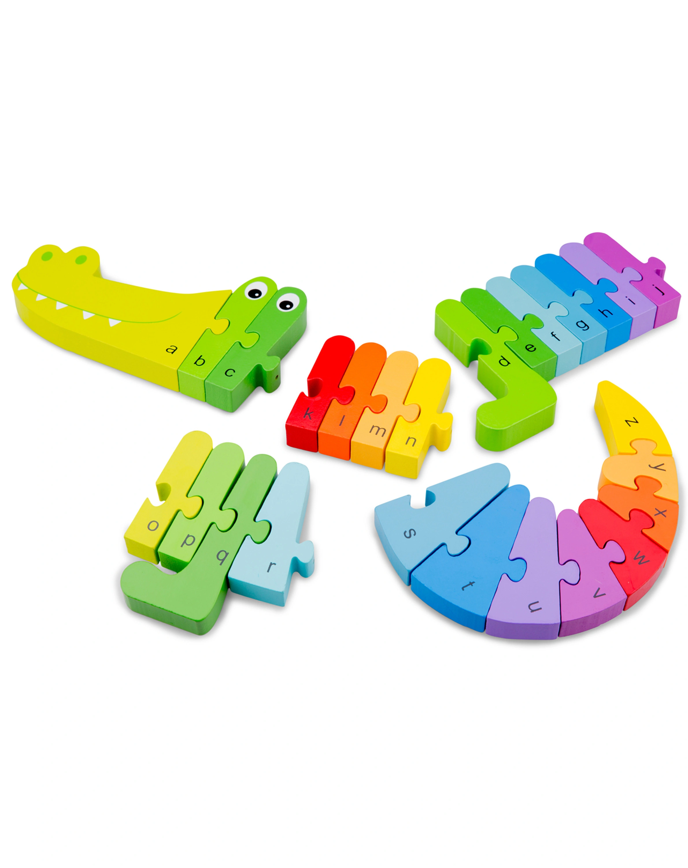 Holz-Puzzle ABC-KROKODIL in bunt