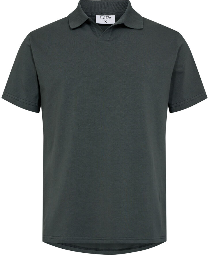 Filippa K Stretch Cotton Polo T-Shirt Green grey