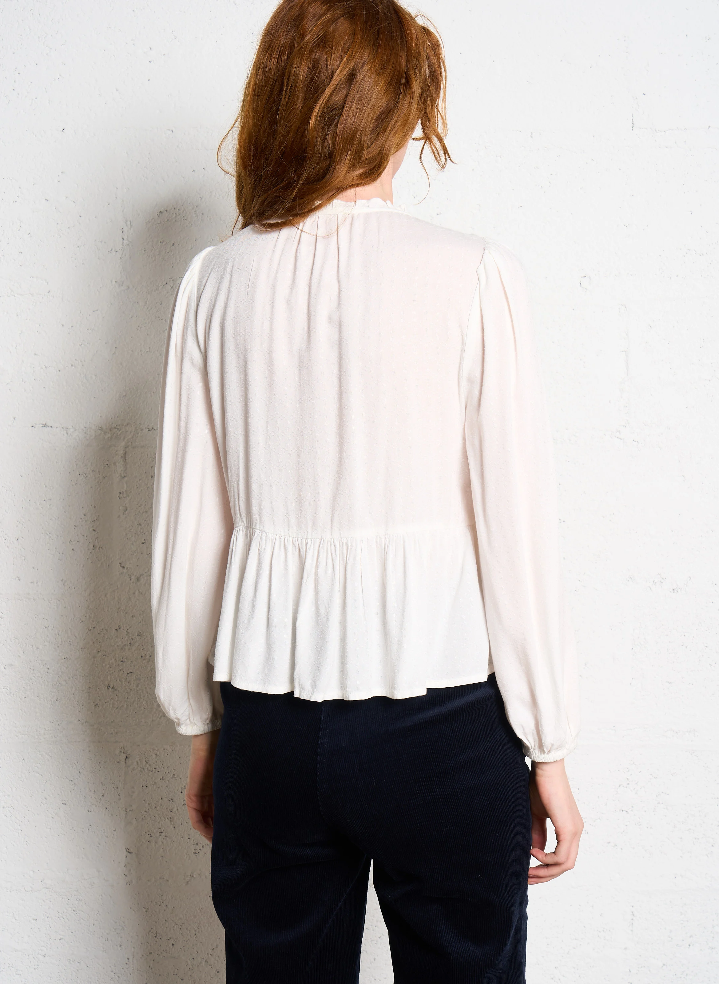 BETH - Top droit col V | Blanc