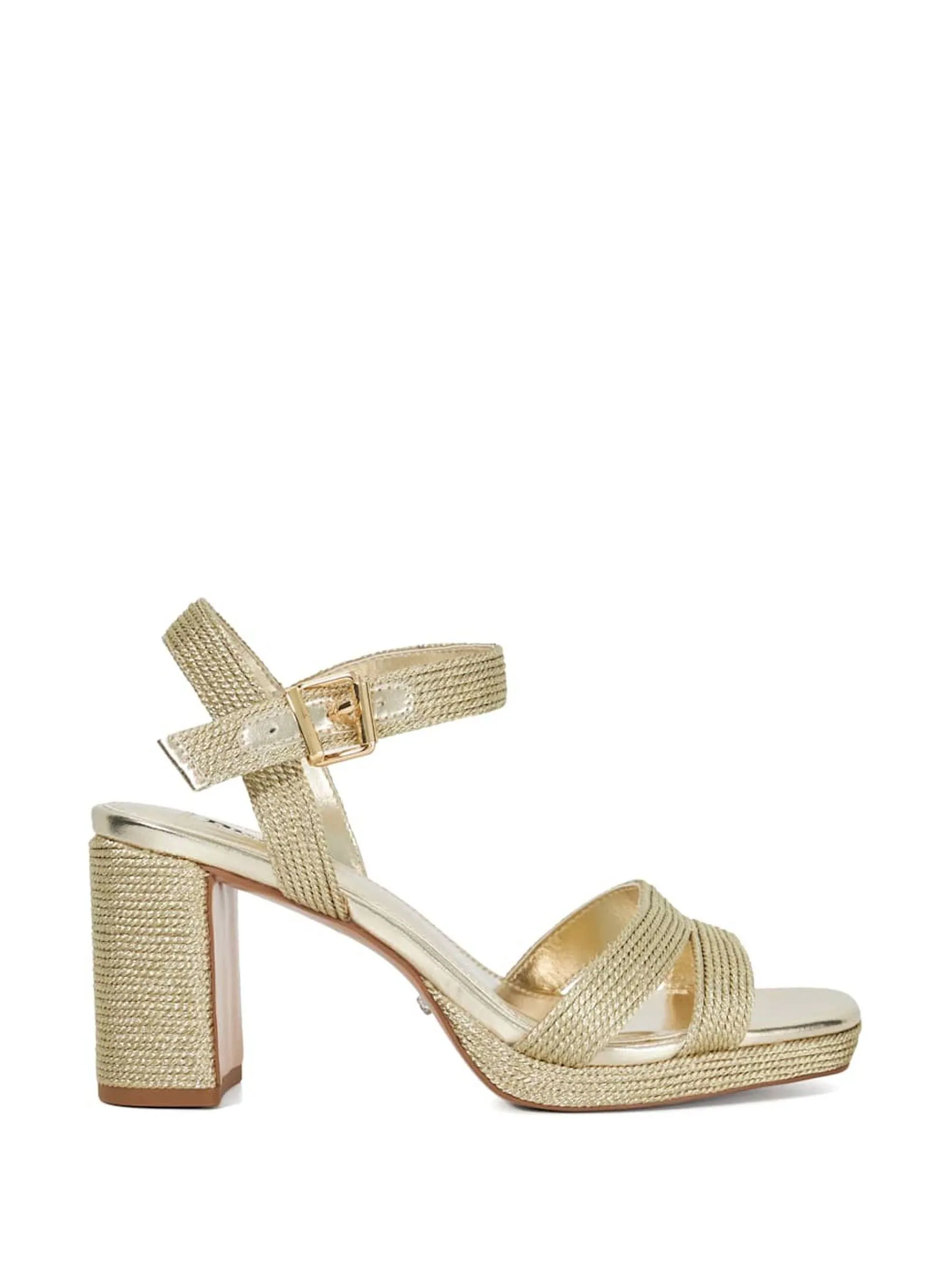 Goudkleurig - Dune London Manifesting sandalen met mini-plateauzool