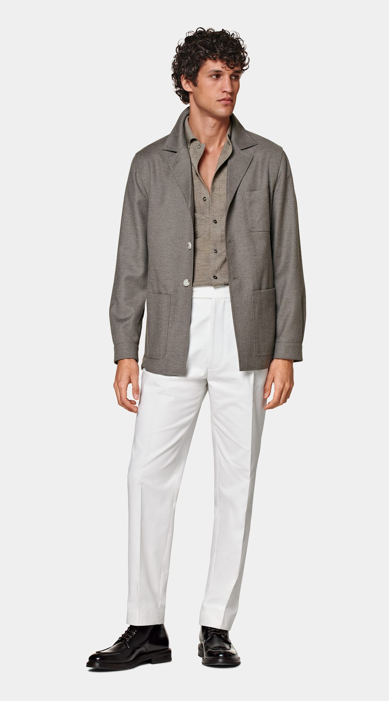 Veste chemise coupe Relaxed taupe