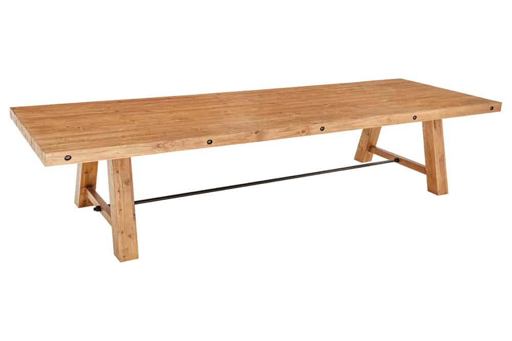Massiver Esstisch FINCA 400cm vintage braun recyceltes Pinienholz