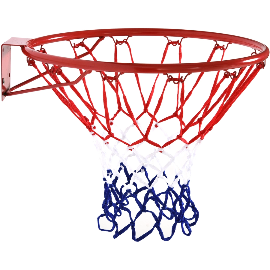 HOMCOM Basketballkorb mit Netz rot, blau, weiß