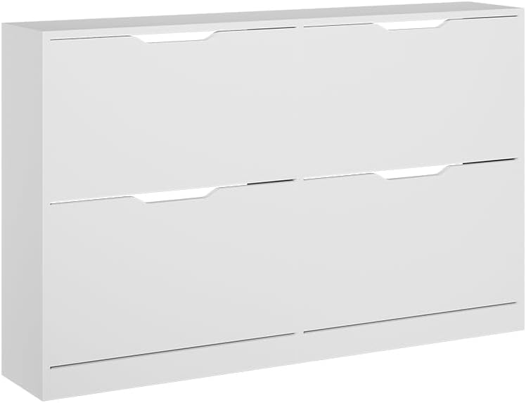 Vicco Schuhkipper Luca, Weiß, 116.6 x 72.5 cm mit 4 Fächern