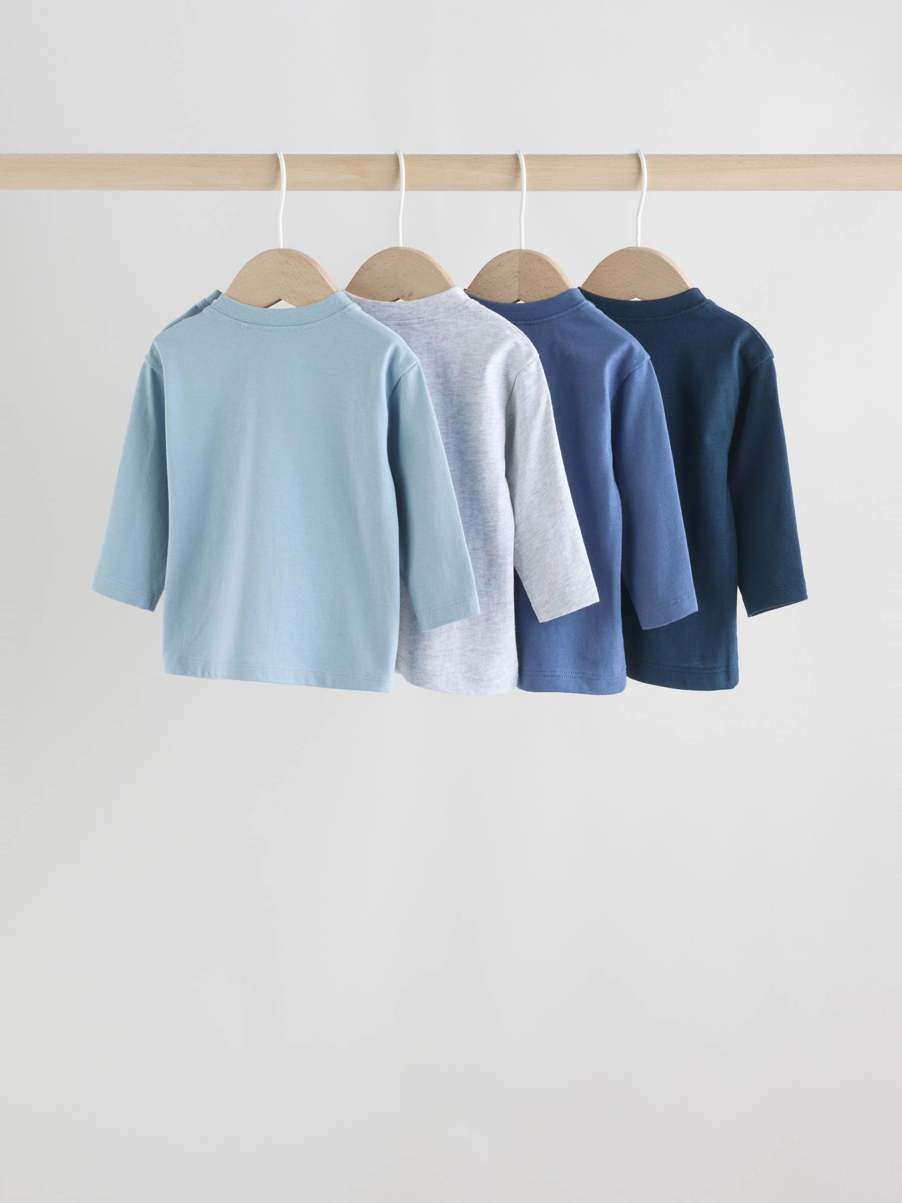 Blauw - Baby T-shirts met lange mouwen 4 stuks (0mnd-2jr)