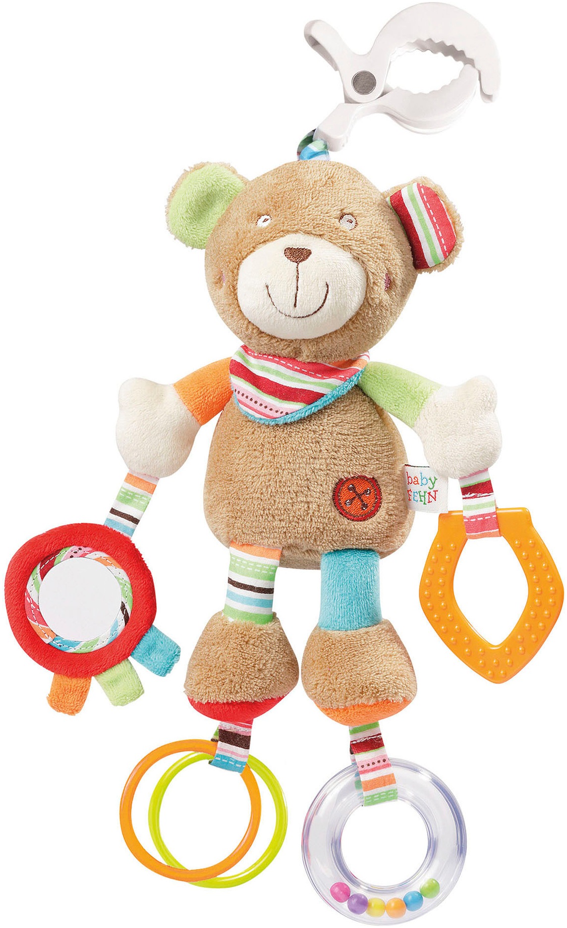 Fehn Greifspielzeug »Classic Stars, Activity-Teddy« inklusive Befestigung