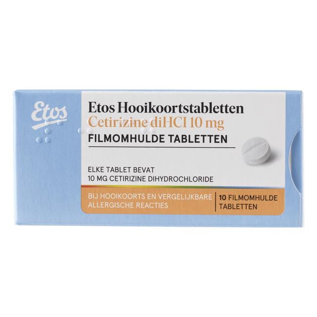 Etos Hooikoortstabletten Cetirizine diHCI 10 mg 10 stuks